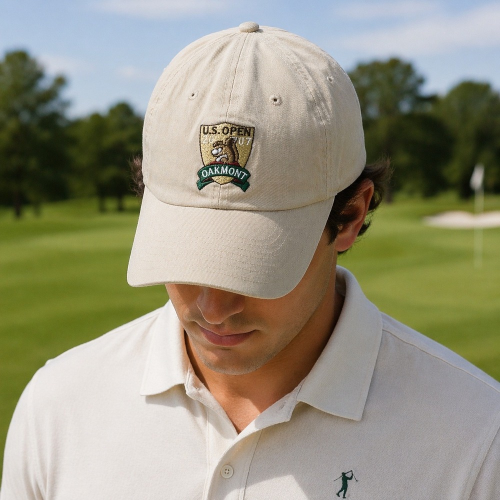 2007 US Open Oakmont USGA Member Hat Tan Strapback Golf Cap Adjustable